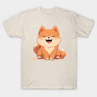 Cute Shiba Inu in Anime Aesthetic T-Shirt